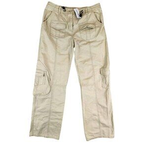 Brandy Melville John Galt Beige Cargo Pants Pockets Casual Y2K Streetwear Sm NWT